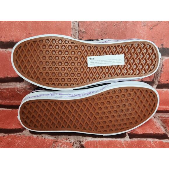 VANS Classic Slip On Zap Black Canvas Men Sneakers Skate Glow In Dark NWOB SZ 6 - Picture 6 of 7